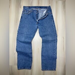 Vintage Levis 501XX Mens Jeans 35x30 Blue Original Fit Straight Leg Button Fly